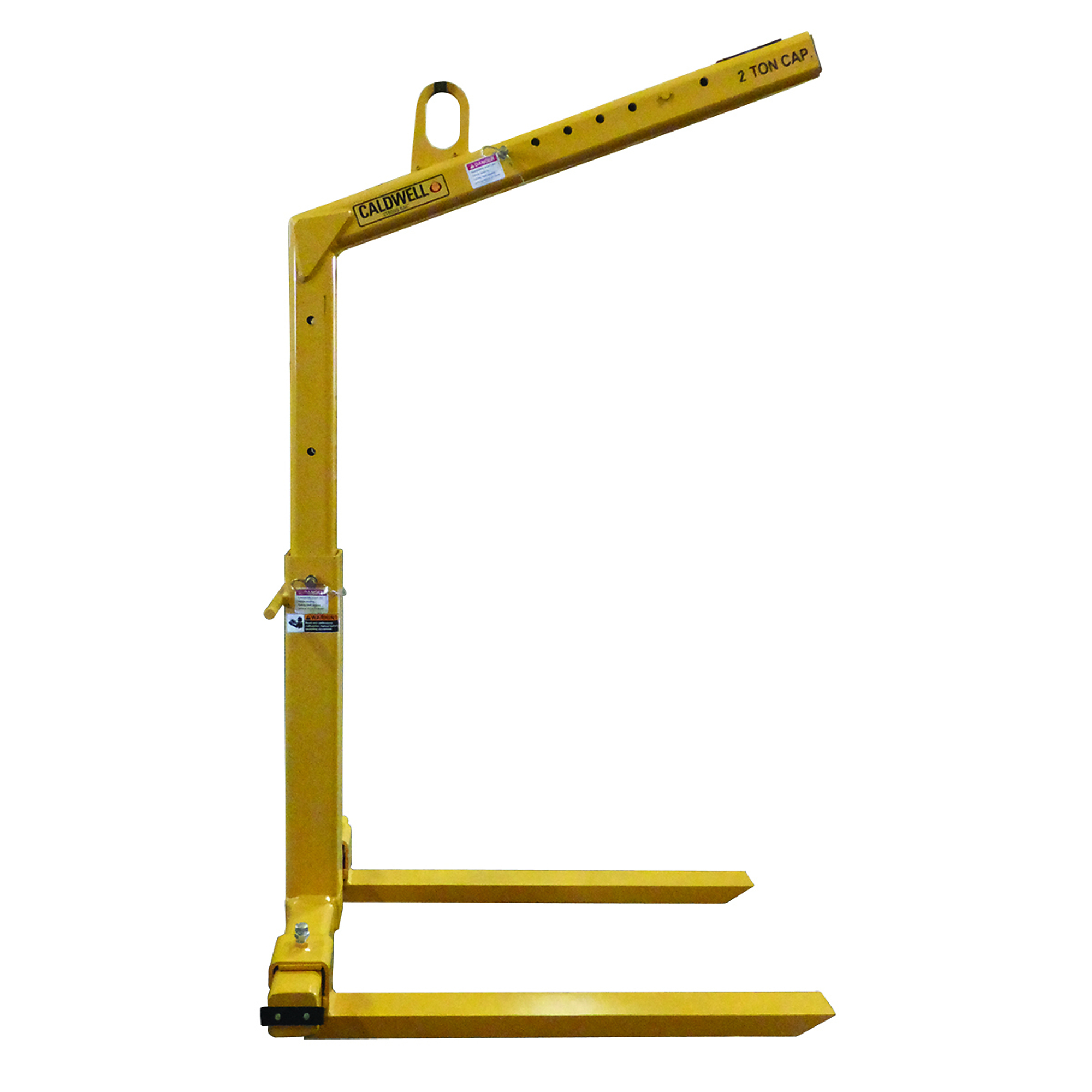 Caldwell, Adjustable Pallet Lifter, Capacity 4000 lb, Raised Height 84.18 in, Lowered Height 54.88 in, Model# 90ACL-2